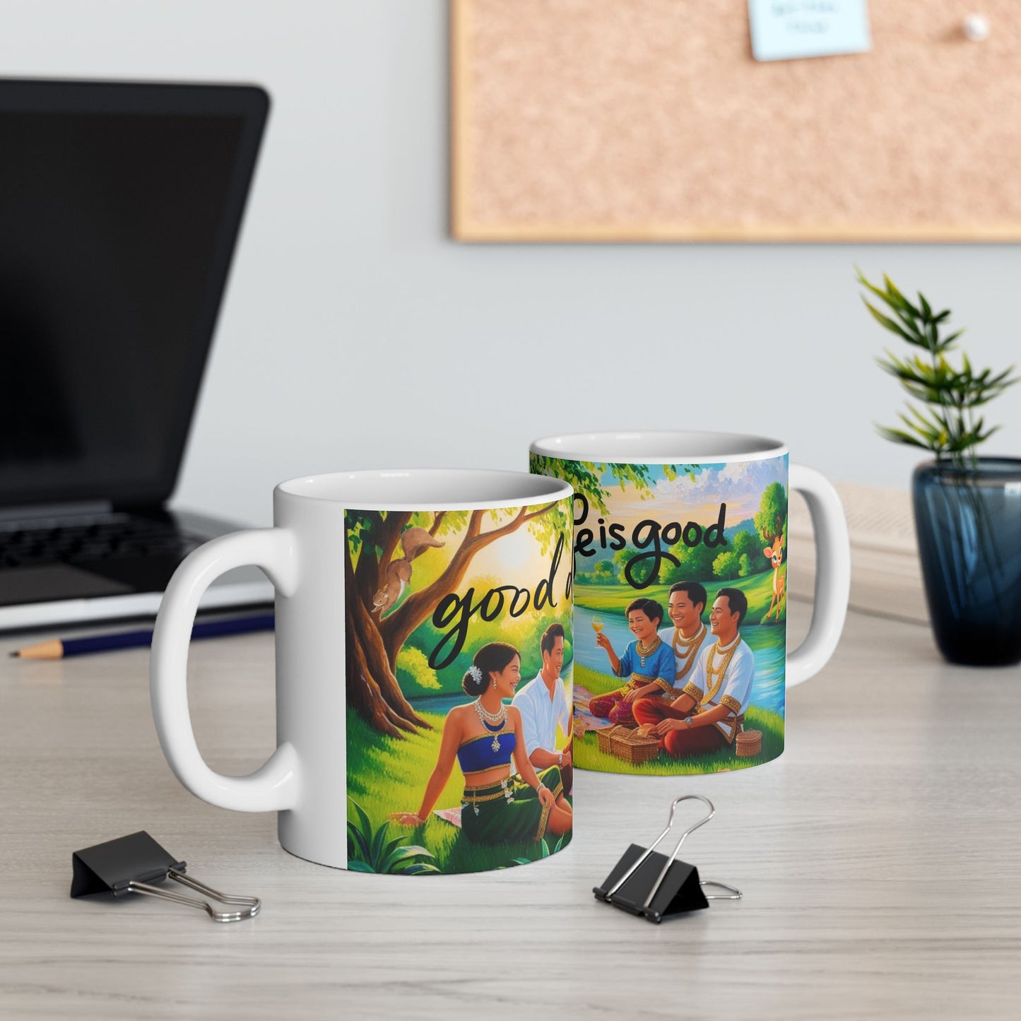 Ceramic Mug - "Good Day Life is Good" Inspirational Coffee Cup for Relaxing Moments, Perfect Gift for Friends, Home & Office