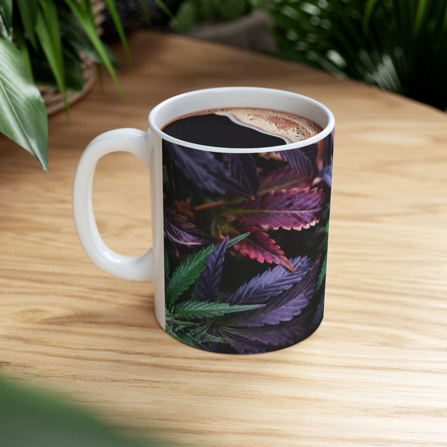 Cannabis Leaf Ceramic Mug - 11oz Perfect Gift for Cannabis Enthusiasts