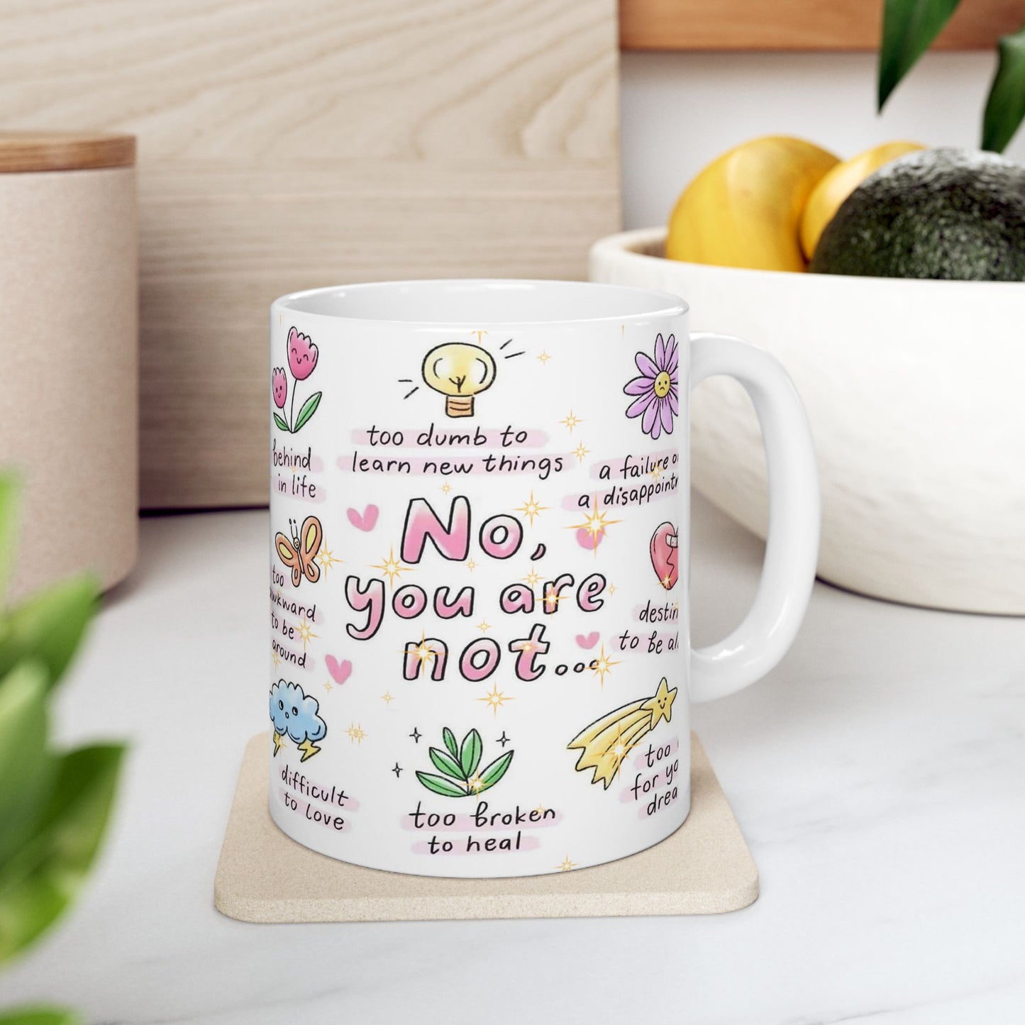 Inspirational Ceramic Mug - Motivational Quotes for Self-Love & Positivity