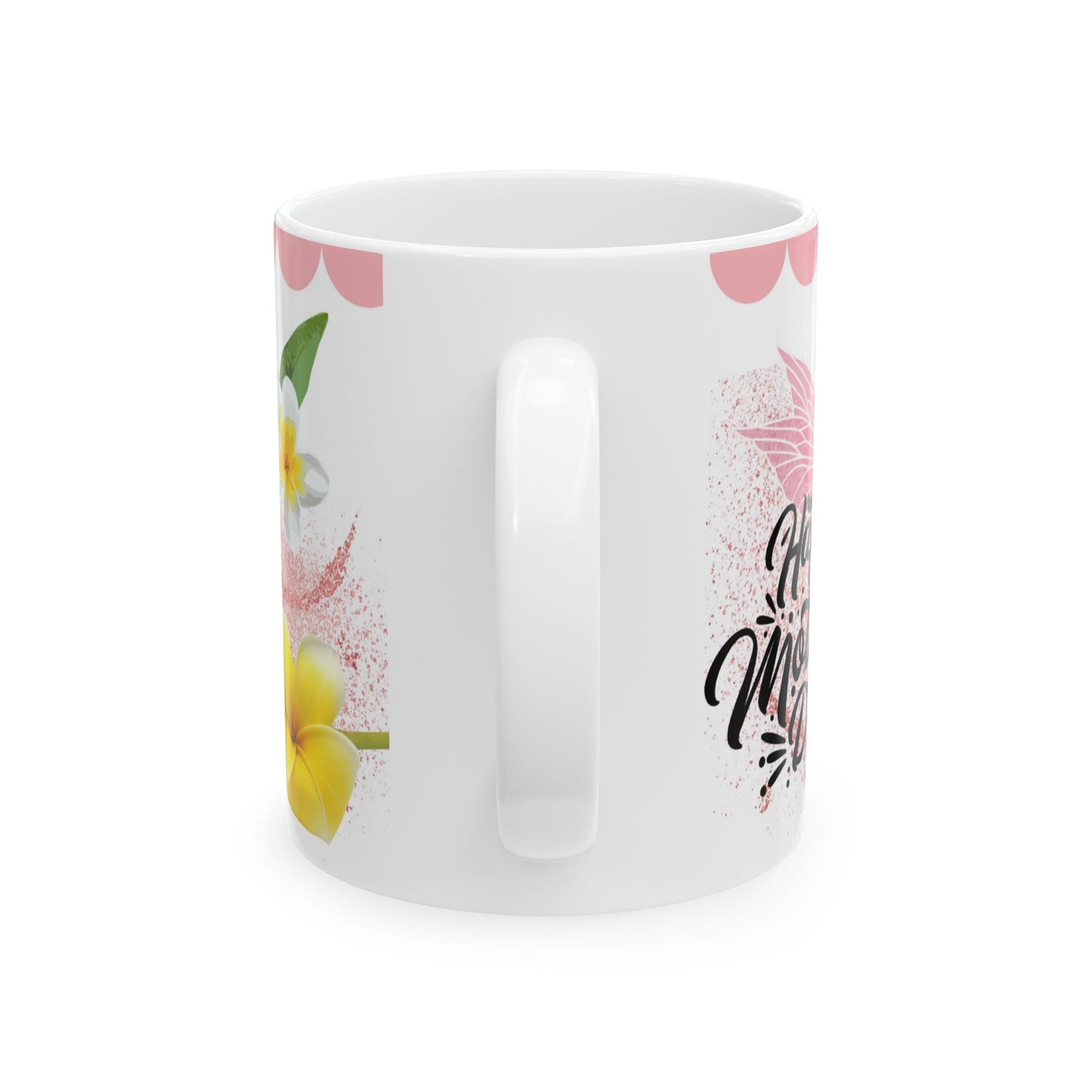 Mother's Day Ceramic Mug - Floral Design with Dog Lover Theme - Perfect Gift for Moms