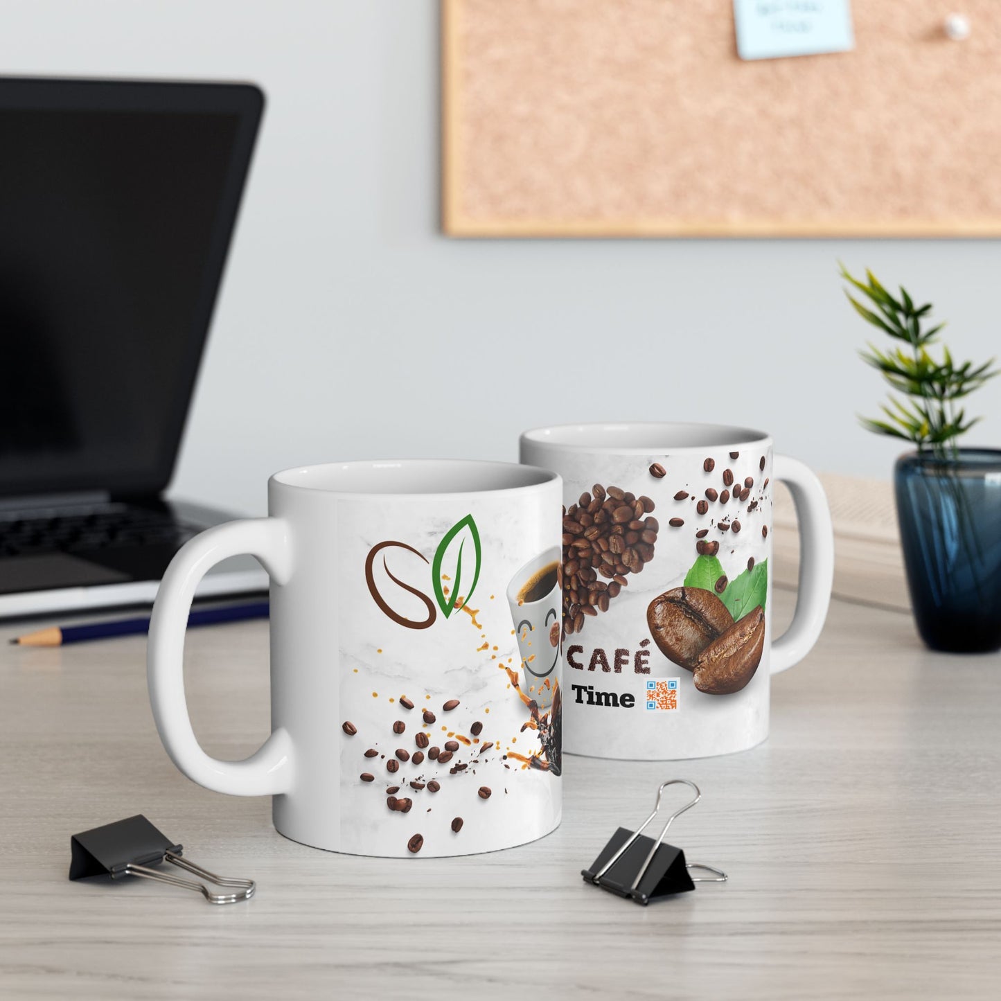 Coffee Lover's Ceramic Mug - Heart Coffee Design - Perfect for Café Time