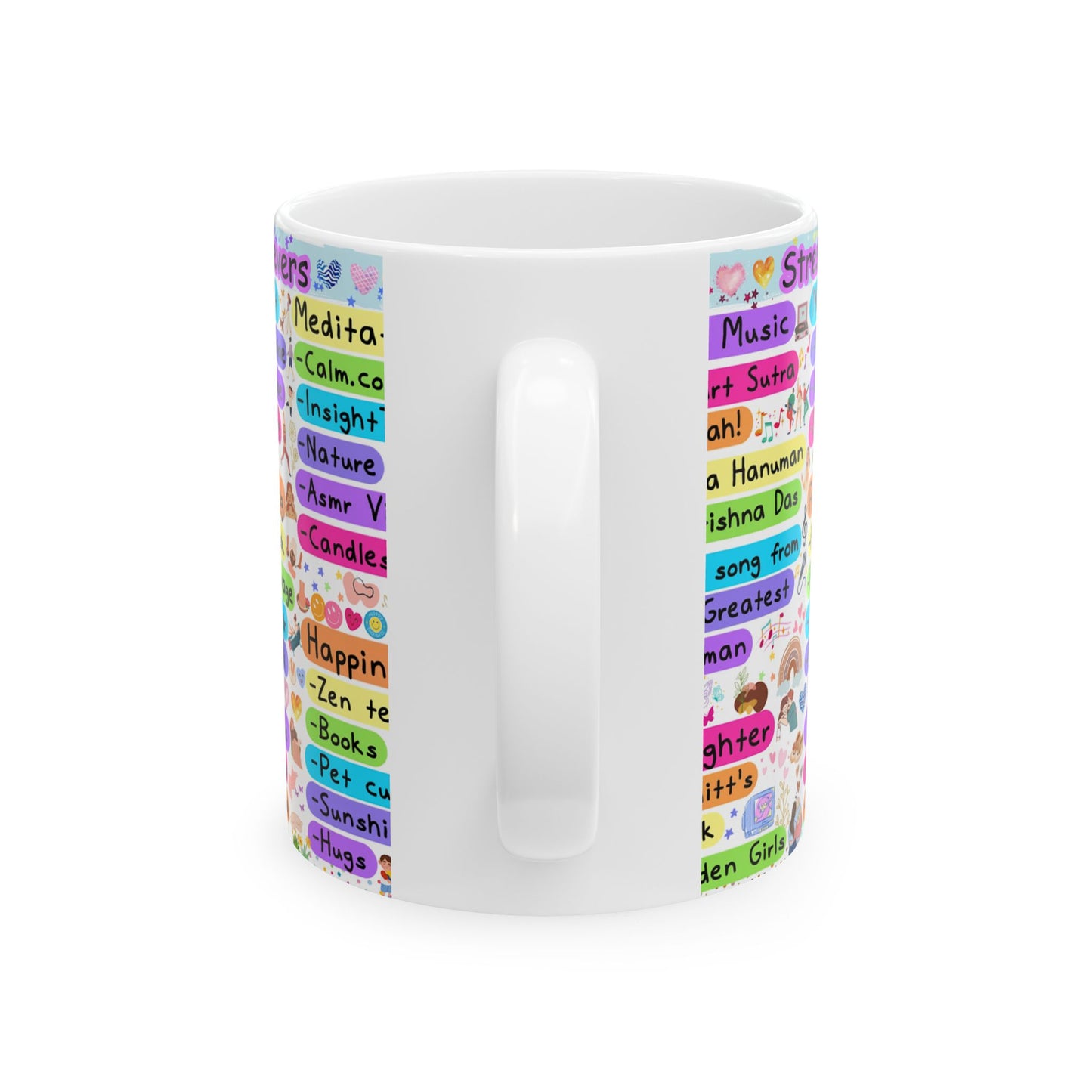 Colorful Ceramic Mug - Uplifting Affirmations & Favorites for Self-Care
