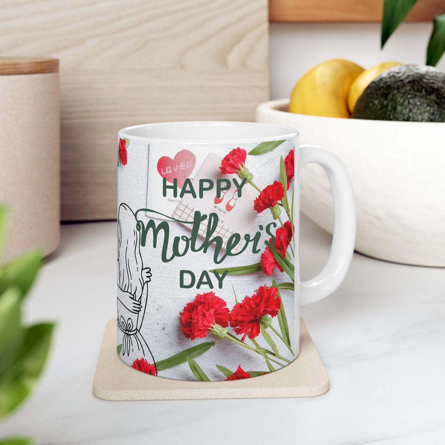 Floral Mother's Day Ceramic Mug - Perfect Gift for Moms