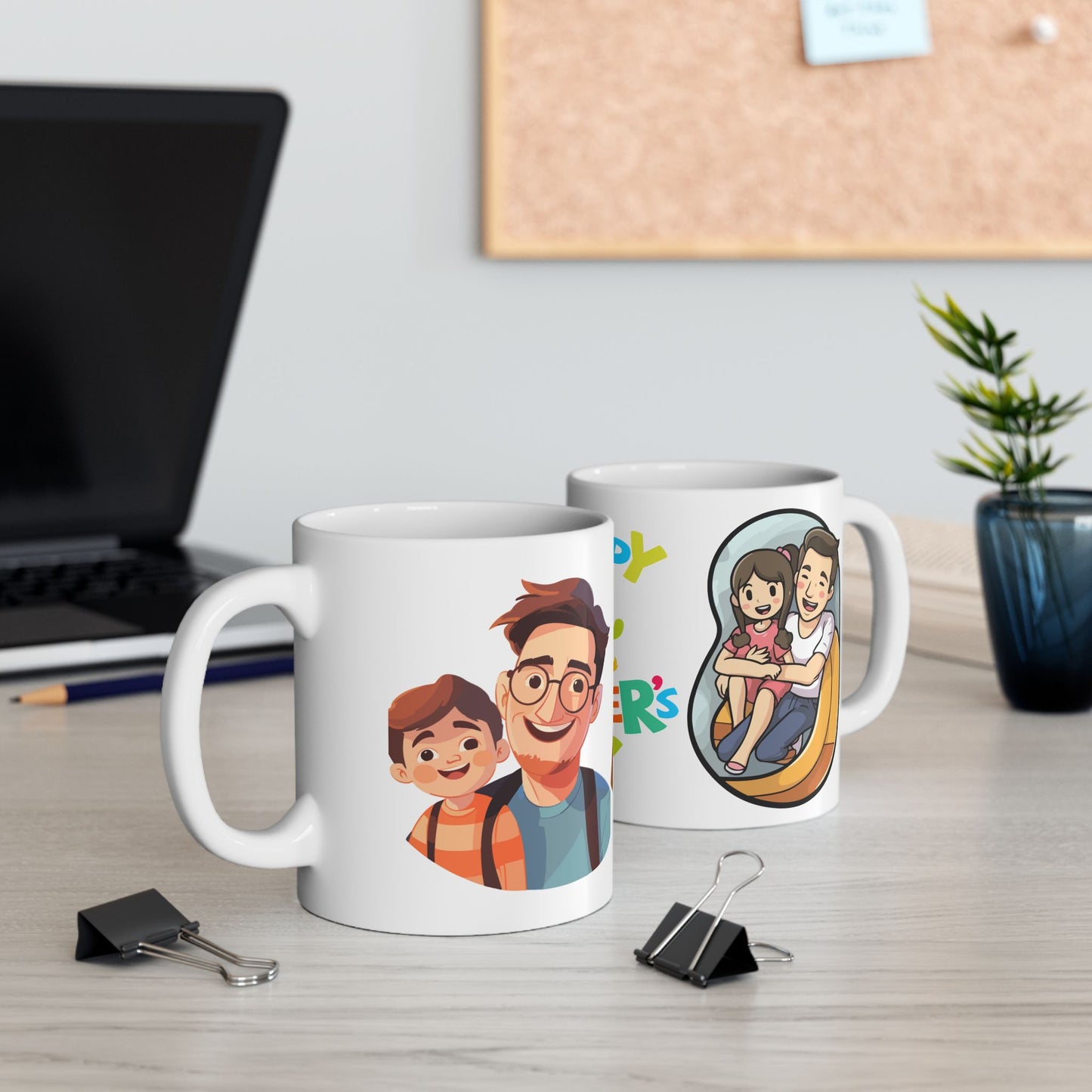 Father's Day Ceramic Mug - Cute Family Design