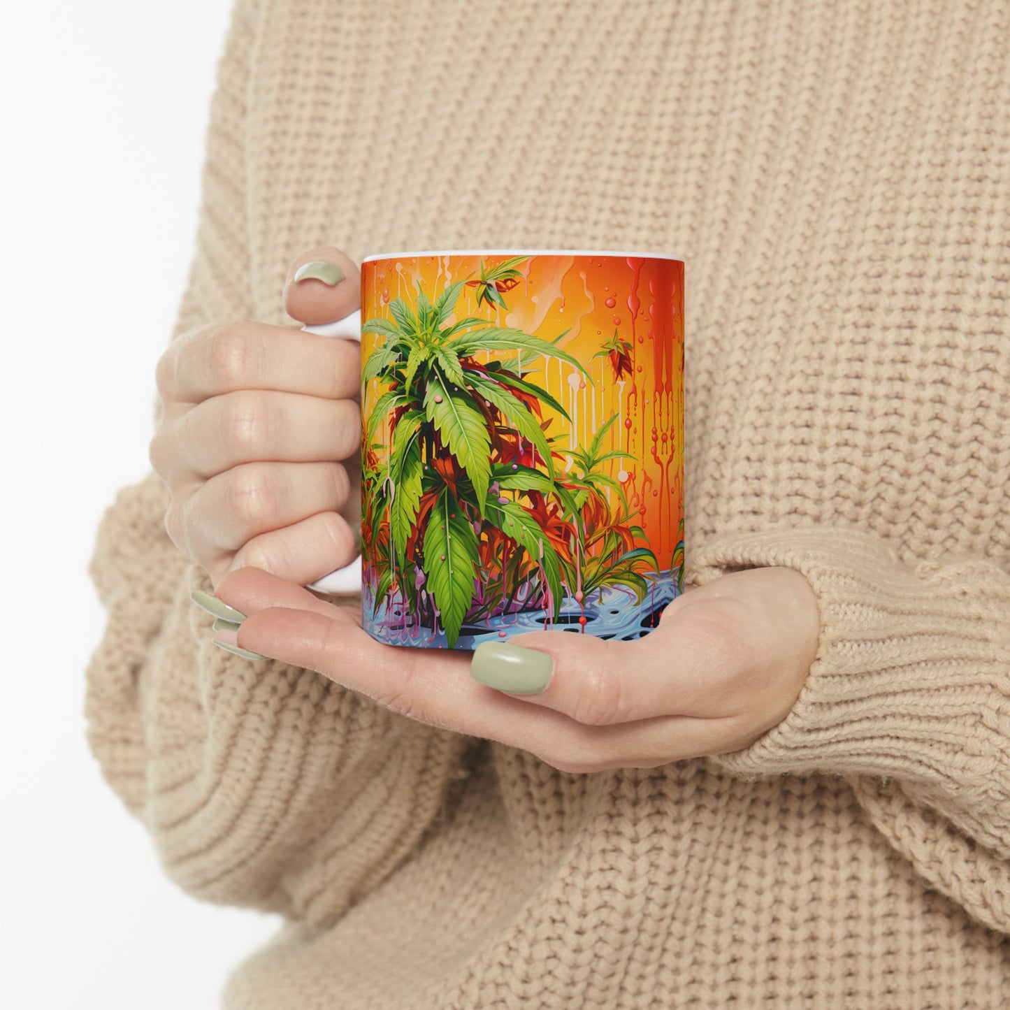 Tropical Paradise Ceramic Mug | Colorful Beach Design for Coffee Lovers