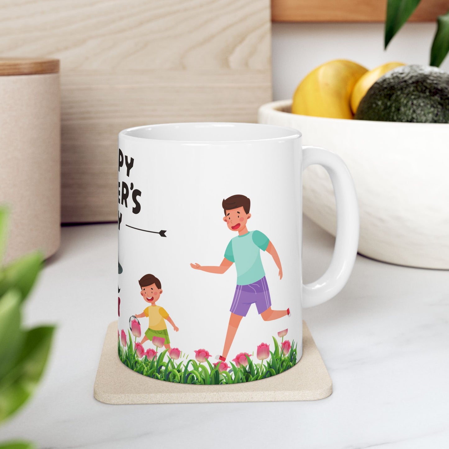 Happy Father's Day Ceramic Mug - Fun Dad Gift for Coffee & Tea Lovers
