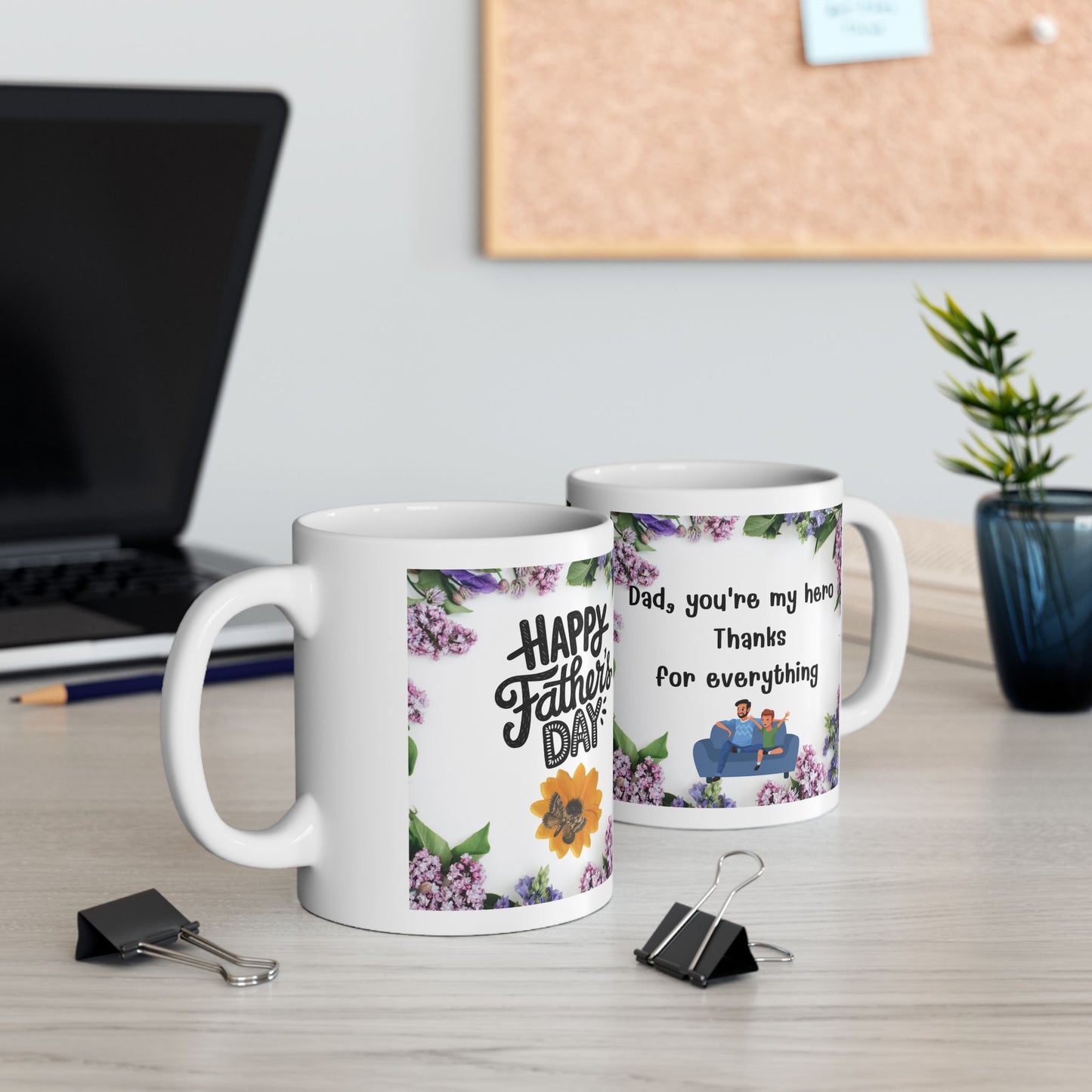 Floral Happy Father's Day Mug