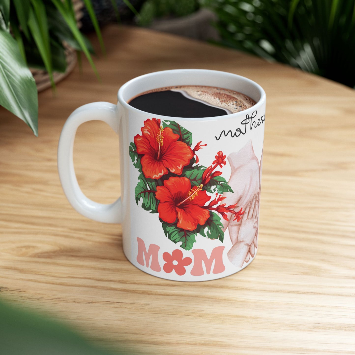 Mother's Love Floral Ceramic Mug - Perfect Gift for Mom