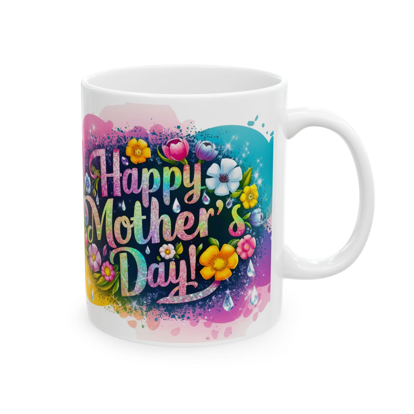 Happy Mother's Day Floral Ceramic Mug - Perfect Gift for Moms
