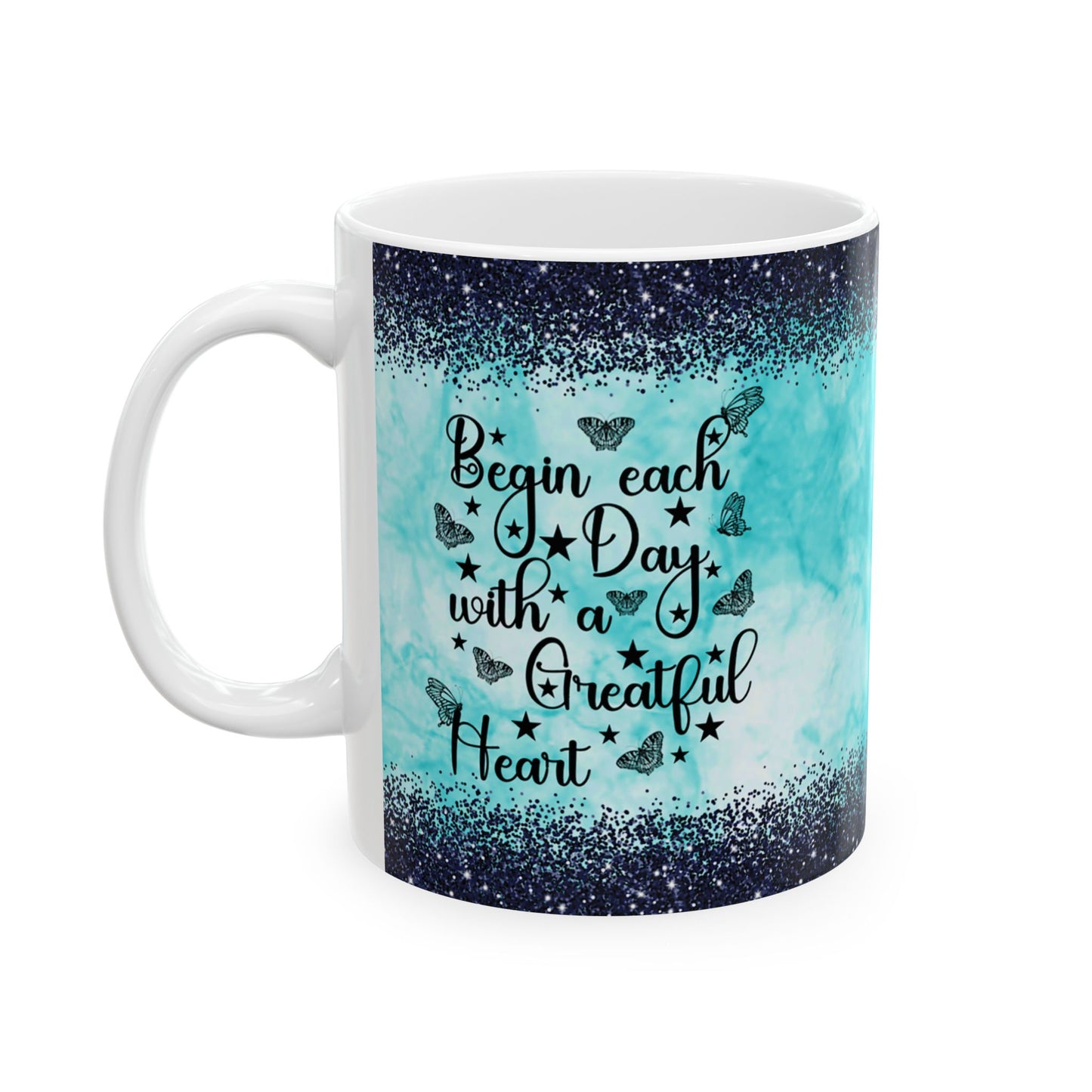 Inspirational Ceramic Mug - "Be Yourself, You're Beautiful" - 11oz