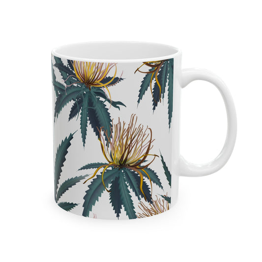 Botanical Greenery Ceramic Mug - 11oz Perfect for Coffee & Tea Lovers