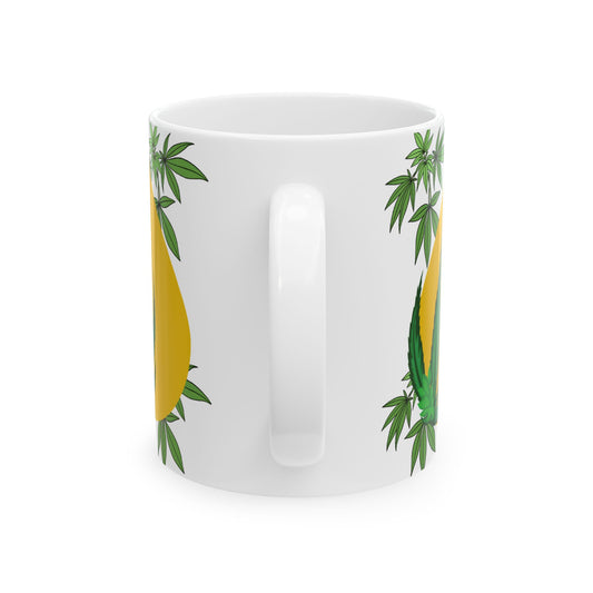 Peaceful Vibes Ceramic Mug - Funky Rasta Design for Relaxation