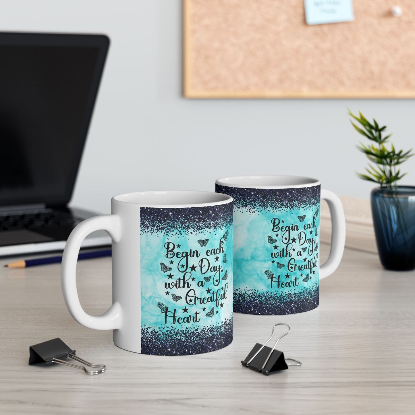 Inspirational Ceramic Mug - "Be Yourself, You're Beautiful" - 11oz