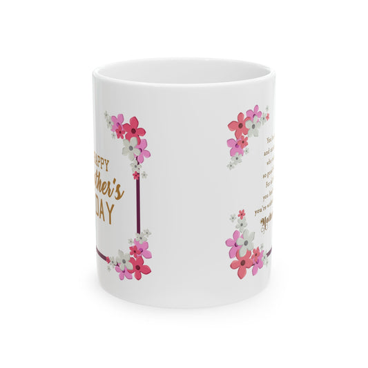 Happy Mother's Day Floral Ceramic Mug - Perfect Gift for Mom