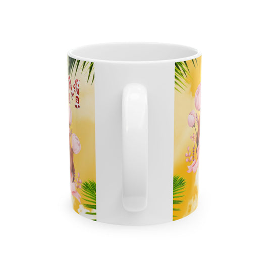 Happy Mother's Day Ceramic Mug - Tropical Floral Design - Perfect Gift for Moms