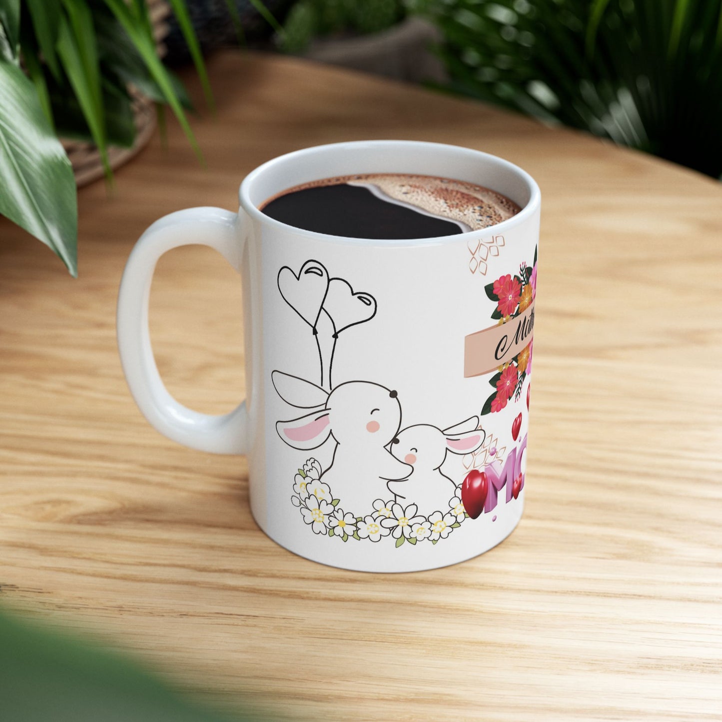 Mother's Day Floral Ceramic Mug - Heartfelt Gift for Mom