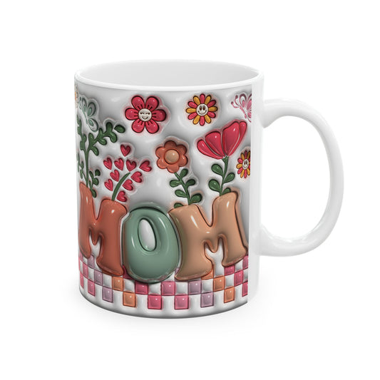 Personalized Floral Initial Ceramic Mug - Perfect Gift for Moms