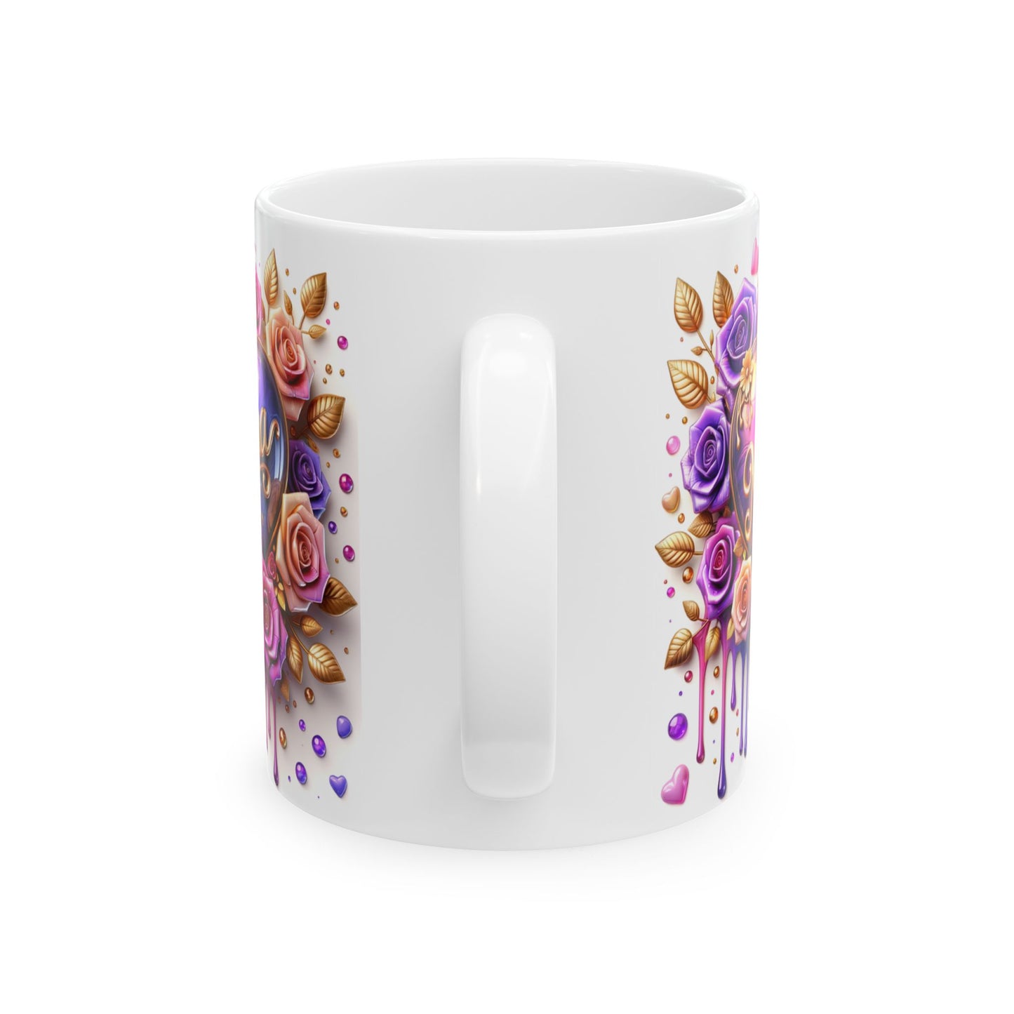 Elegant Floral Ceramic Mug - Perfect Gift for Her