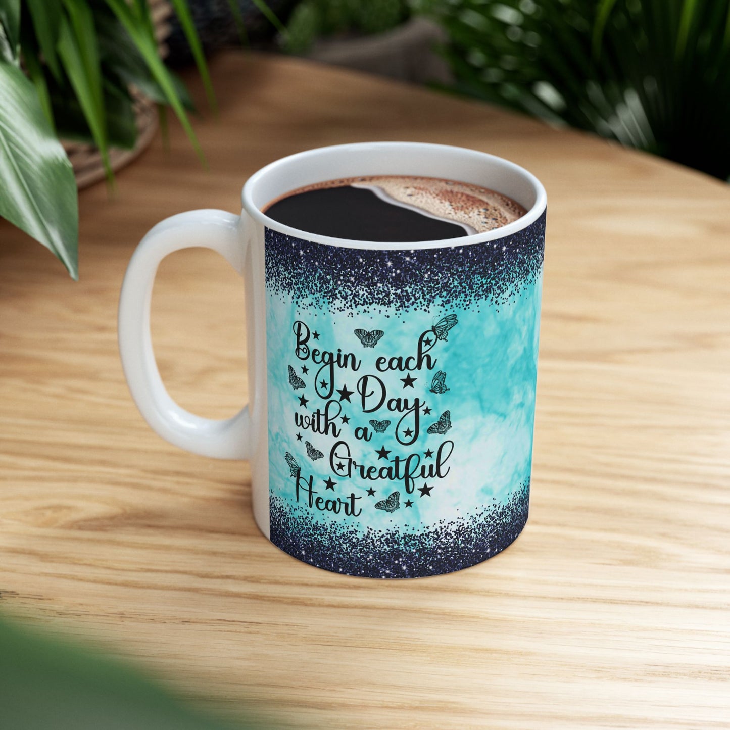 Inspirational Ceramic Mug - "Be Yourself, You're Beautiful" - 11oz