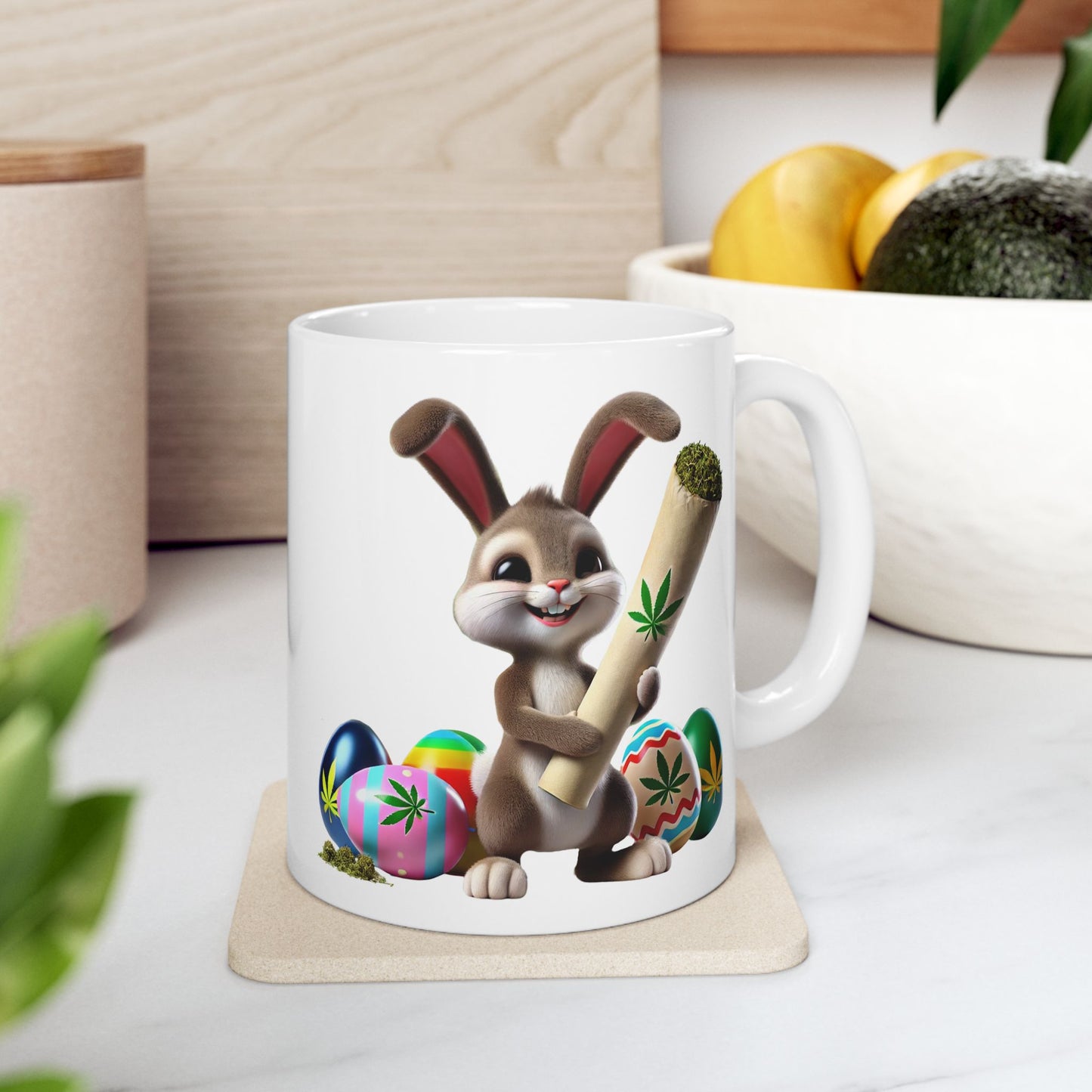 Funny Easter Ceramic Mug  Perfect for Celebrating Spring with a Twist!