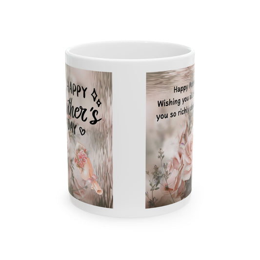 mugmii Happy Mother's Day Floral Ceramic Card (Mug)