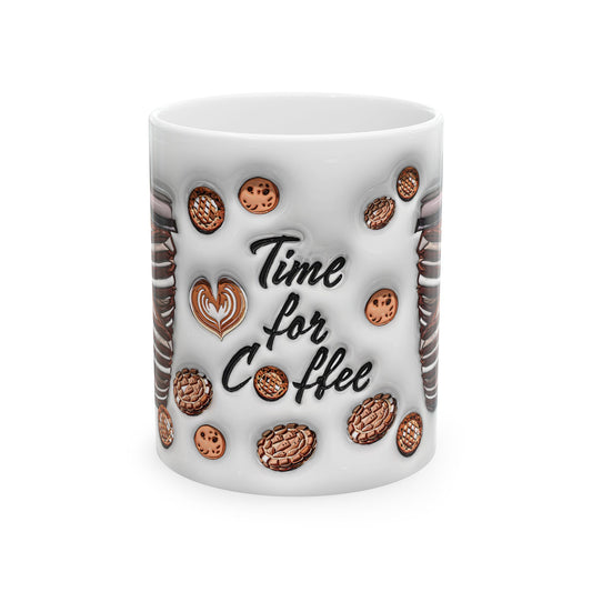 Time for Coffee Ceramic Mug - Perfect Gift for Coffee Lovers