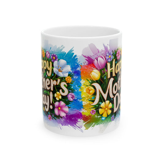 Happy Mother's Day Floral Ceramic Mug - 11oz