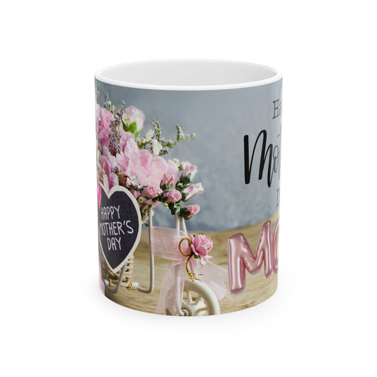 Happy Mother's Day Floral Ceramic Mug - Perfect Gift for Mom