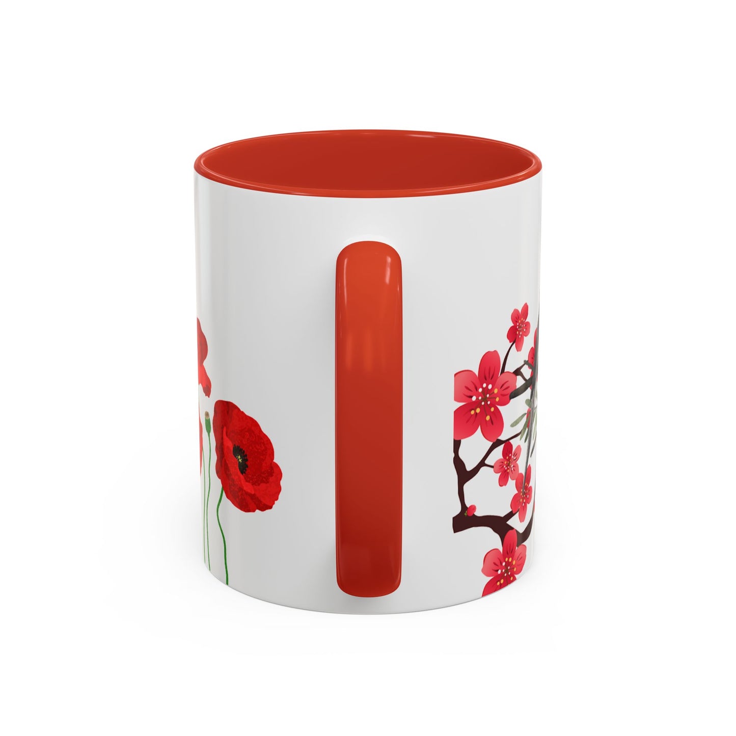 Inspirational Accent Coffee Mug - "Smile It's Sunday" with Poppy Design - Perfect Gift for Coffee Lovers