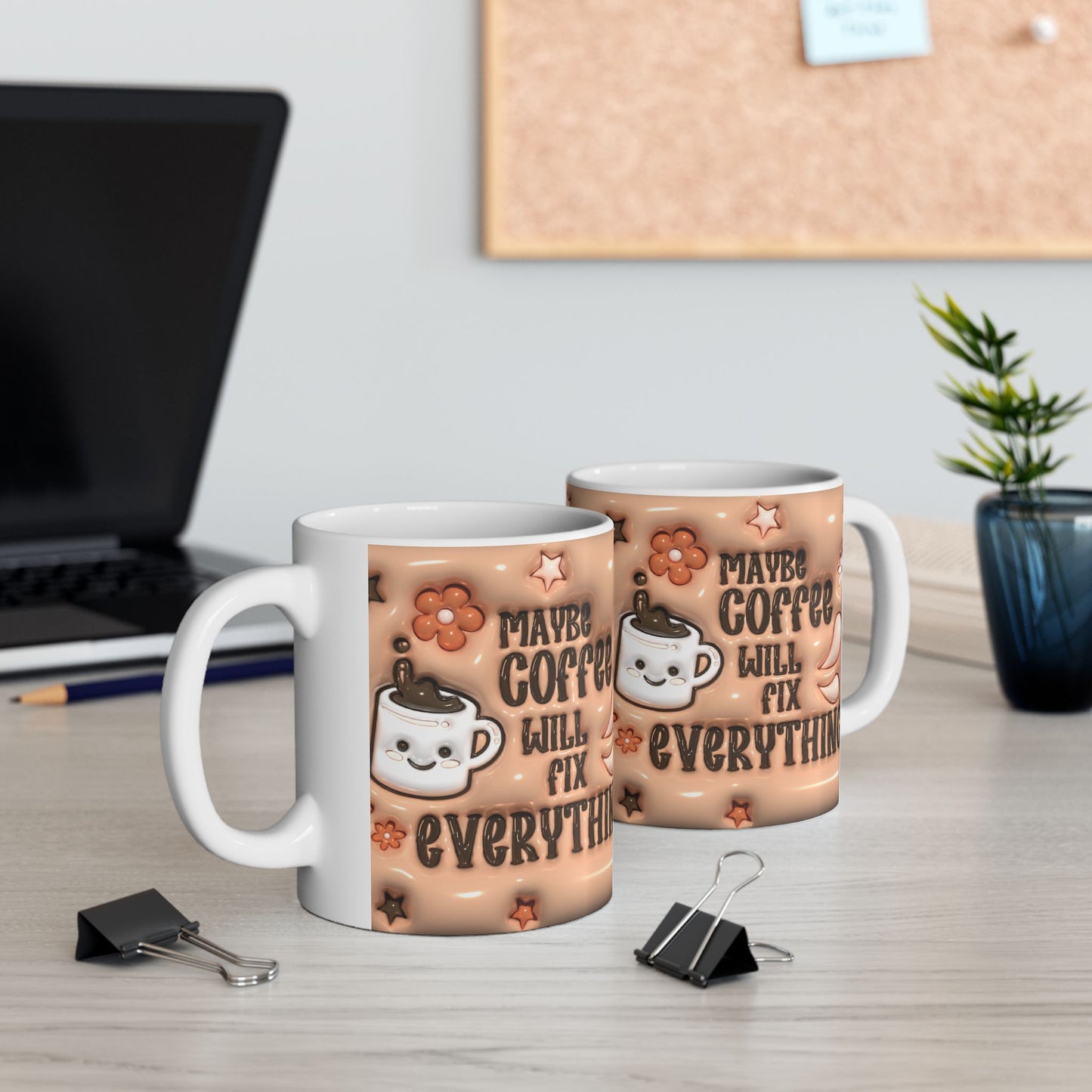 Cute Coffee Mug - "Coffee Makes Everything Better" - Fun Ceramic Cup for Cozy Snuggles