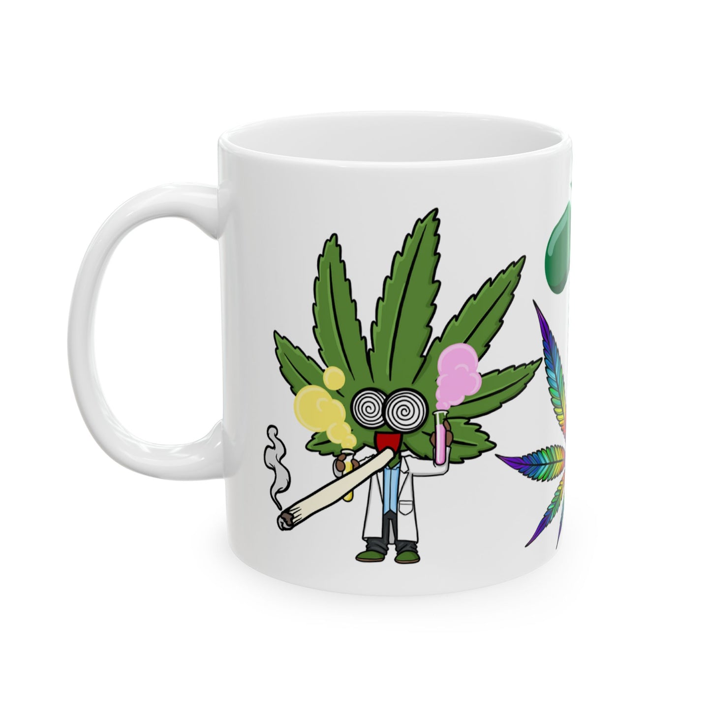 Colorful Cannabis Ceramic Mug - Perfect for Smokers & Chill Vibes