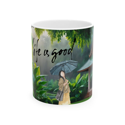 Life is Good Nature-Inspired Ceramic Mug Perfect for Outdoor Lovers & Relaxation