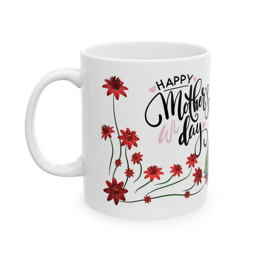 Happy Mother's Day Floral Ceramic Mug - Perfect Gift for Moms