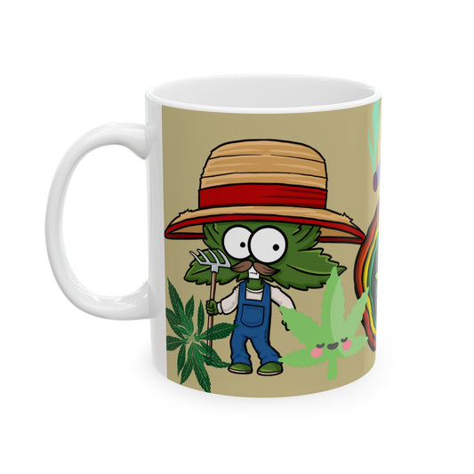 Colorful Cannabis Ceramic Mug - 11oz Perfect for Stoners & Nature Lovers