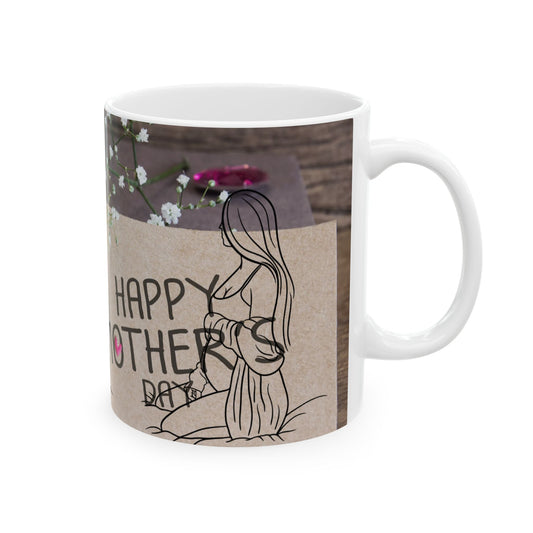 Happy Mother's Day Floral Ceramic Mug - Perfect Gift for Moms
