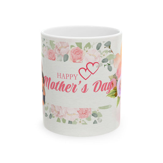 Happy Mother's Day Floral Ceramic Mug - Perfect Gift for Moms