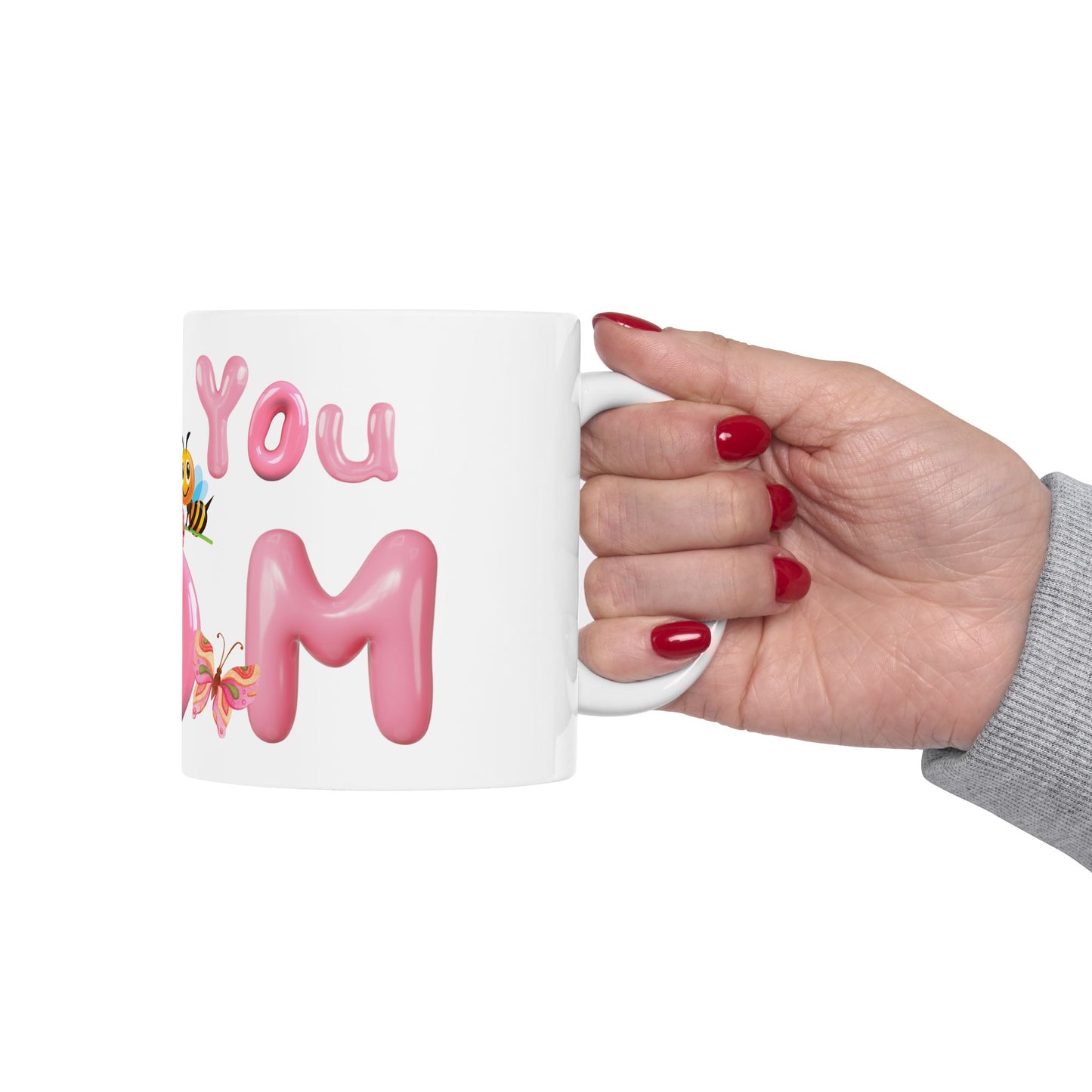 Cute "Love You Mom" Ceramic Mug - Perfect Gift for Mother's Day, Birthdays & More