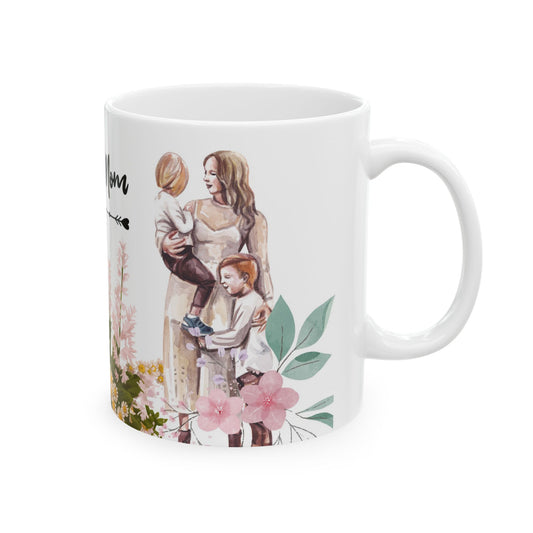 Floral Bouquet Ceramic Mug - 'I Love You Mom' - Perfect Gift for Mother's Day