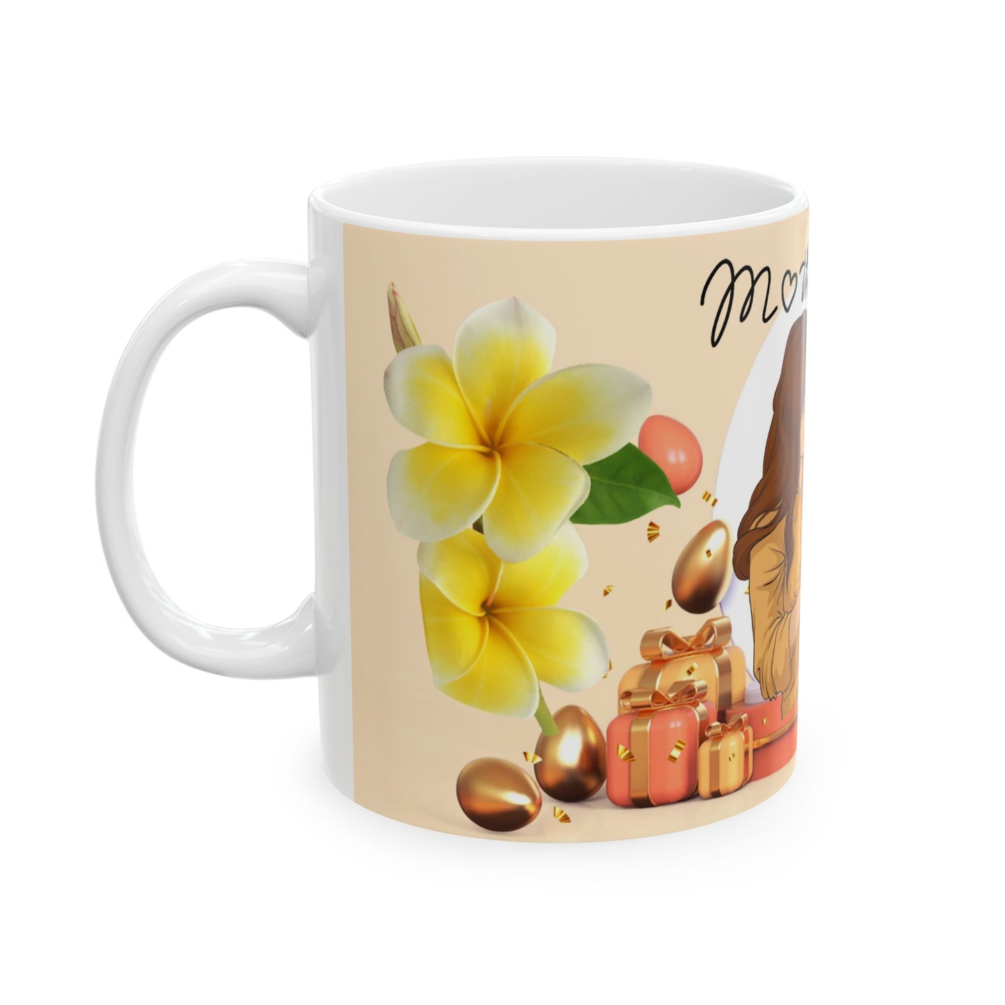Happy Mother's Day Ceramic Mug – Floral Design, Perfect Gift for Moms