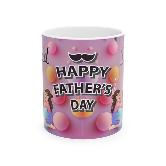 Happy Father's Day Ceramic Mug - Cute Design for Dad