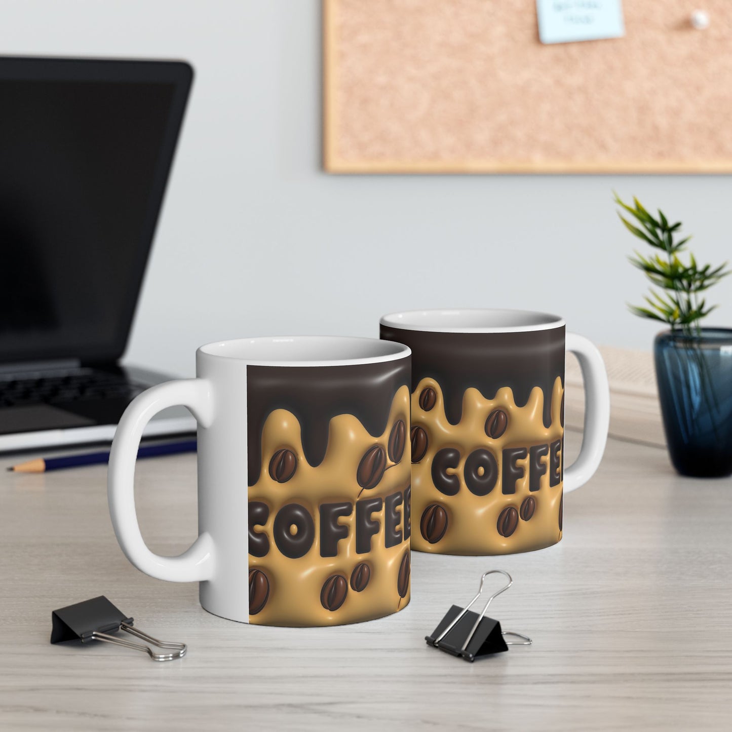 Coffee Lover Ceramic Mug - Dripping Chocolate Design 11oz