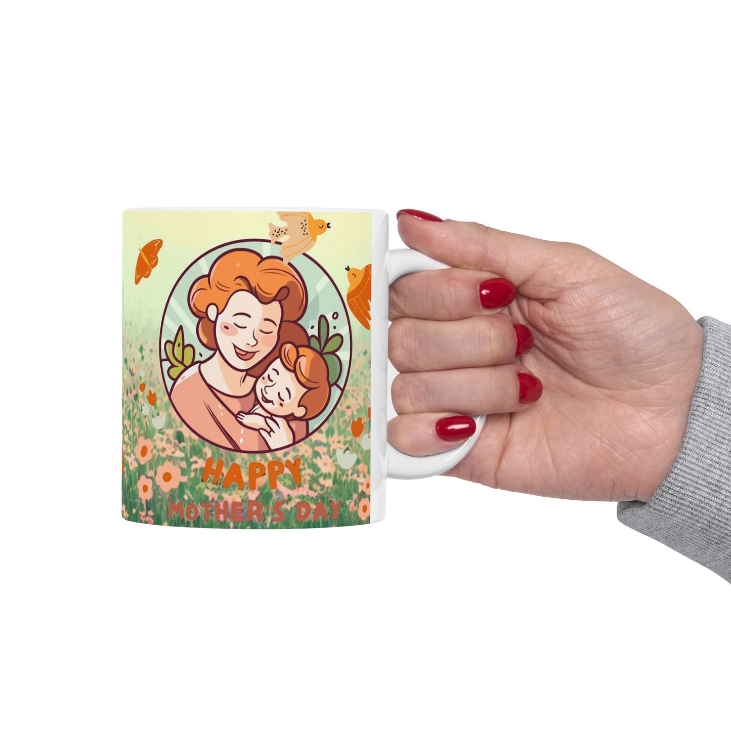 Whimsical Floral Ceramic Mug | Perfect for Spring Celebrations & Cozy Days