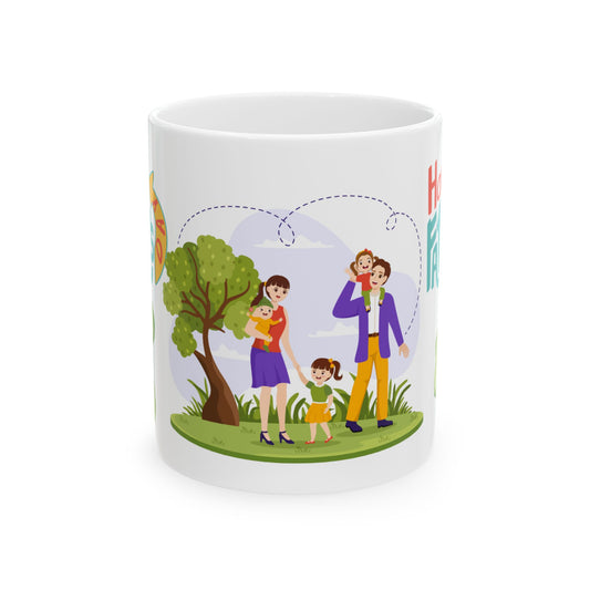 Family Fun Ceramic Mug - Celebrate Special Moments with Colorful Design