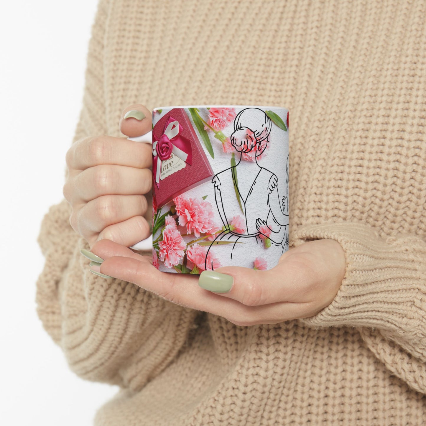 Floral Mother's Day Ceramic Mug - Perfect Gift for Moms
