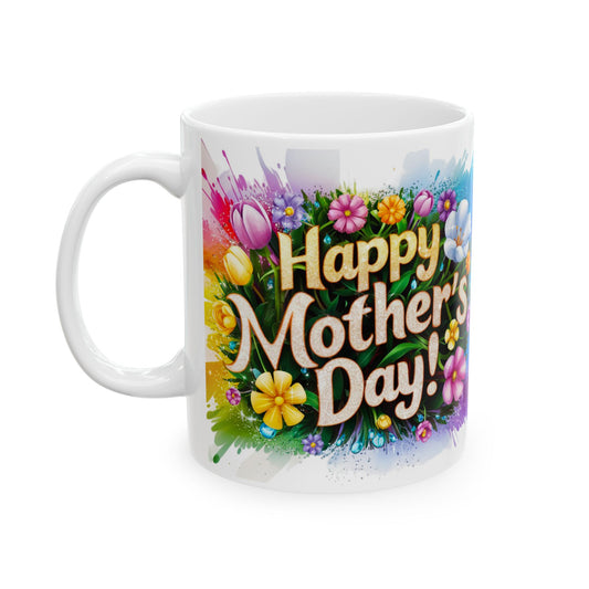Happy Mother's Day Floral Ceramic Mug - 11oz