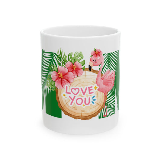 Tropical Love You Ceramic Mug - Perfect Gift for Summer Celebrations