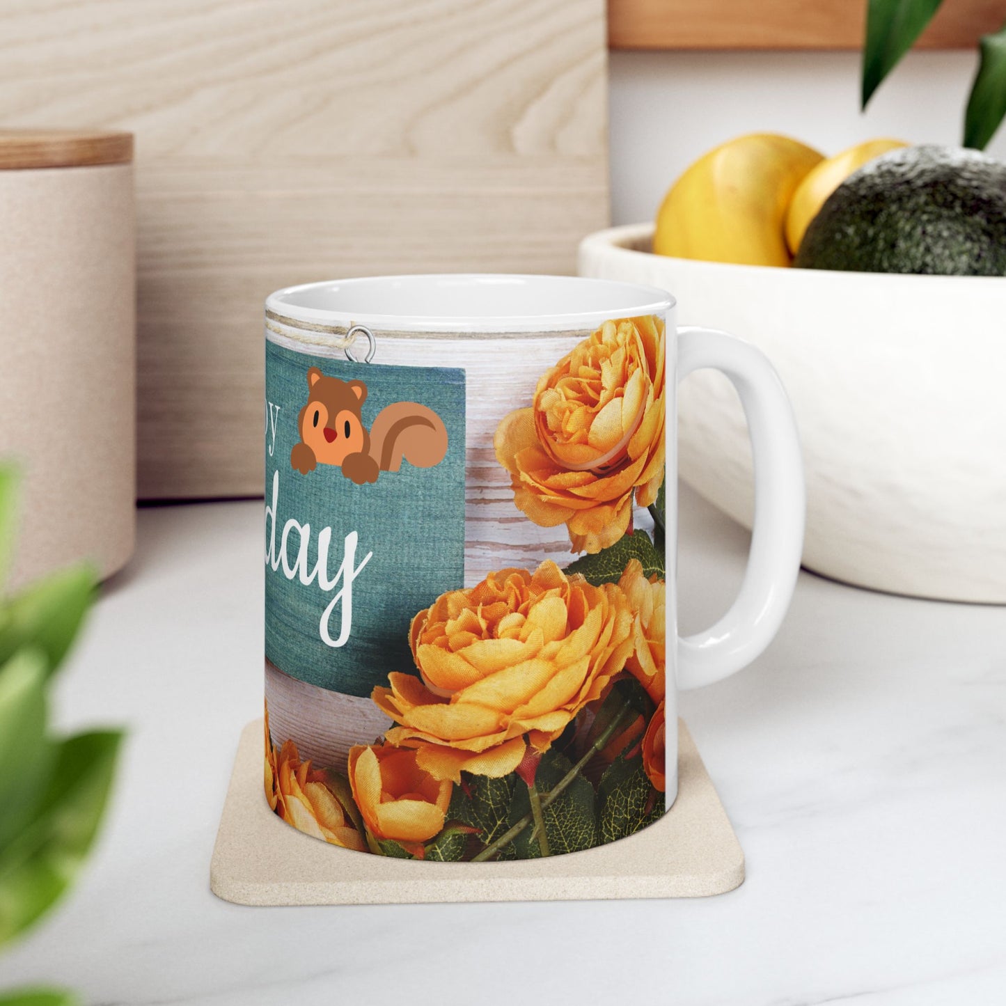 Happy Thursday Floral Ceramic Mug - 11oz