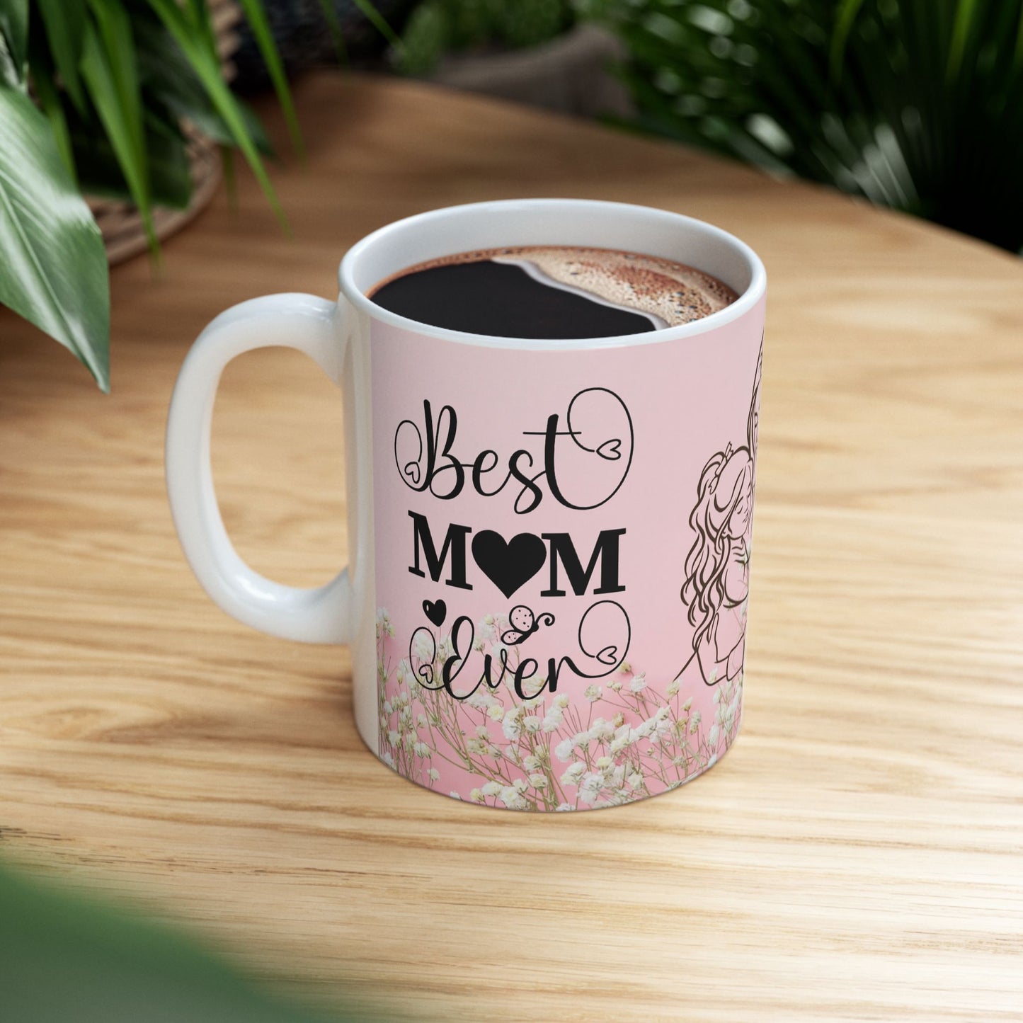 Mom & Daughter Floral Ceramic Mug - Perfect Gift for Mother's Day and Special Moments