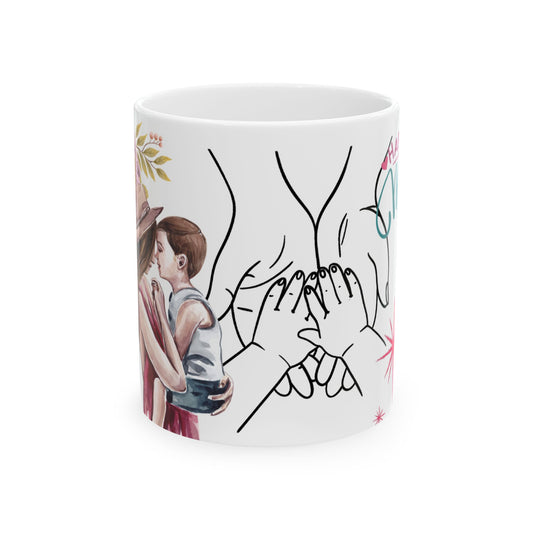Romantic Floral Ceramic Mug | 11oz Perfect Gift for Couples