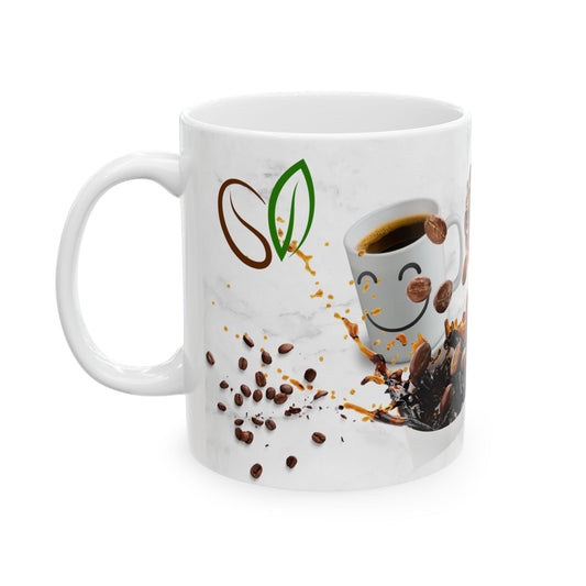 Coffee Lover's Ceramic Mug - Heart Coffee Design - Perfect for Café Time
